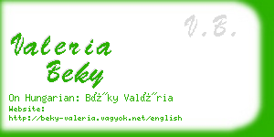 valeria beky business card